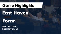 East Haven  vs Foran Game Highlights - Dec. 16, 2017
