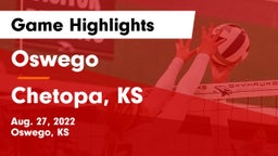 Oswego  vs Chetopa, KS Game Highlights - Aug. 27, 2022