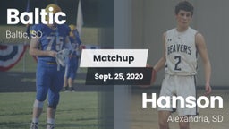 Matchup: Baltic  vs. Hanson  2020