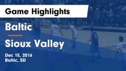 Baltic  vs Sioux Valley  Game Highlights - Dec 15, 2016
