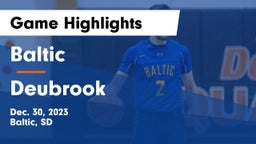 Baltic  vs Deubrook  Game Highlights - Dec. 30, 2023