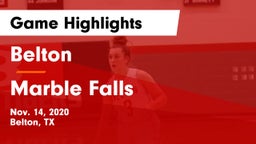 Belton  vs Marble Falls  Game Highlights - Nov. 14, 2020