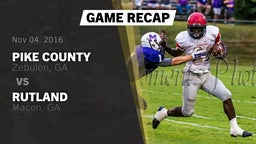 Recap: Pike County  vs. Rutland  2016