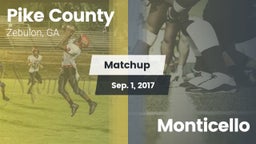 Matchup: Pike County High GA vs. Monticello  2017