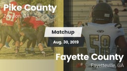 Matchup: Pike County High GA vs. Fayette County  2019