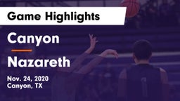 Canyon  vs Nazareth  Game Highlights - Nov. 24, 2020