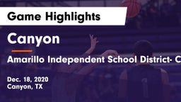 Canyon  vs Amarillo Independent School District- Caprock  Game Highlights - Dec. 18, 2020