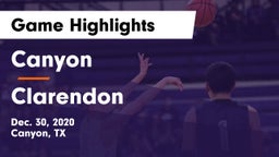 Canyon  vs Clarendon  Game Highlights - Dec. 30, 2020