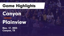 Canyon  vs Plainview  Game Highlights - Nov. 17, 2023