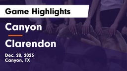 Canyon  vs Clarendon  Game Highlights - Dec. 28, 2023