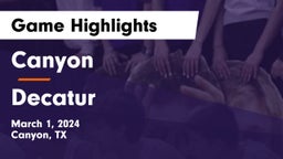 Canyon  vs Decatur Game Highlights - March 1, 2024