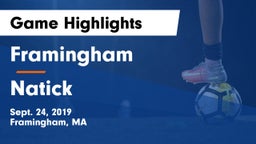 Framingham  vs Natick  Game Highlights - Sept. 24, 2019