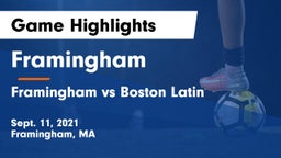 Framingham  vs Framingham vs Boston Latin Game Highlights - Sept. 11, 2021