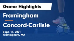 Framingham  vs Concord-Carlisle  Game Highlights - Sept. 17, 2021
