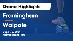 Framingham  vs Walpole  Game Highlights - Sept. 30, 2021