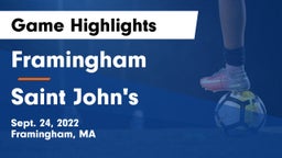 Framingham  vs Saint John's  Game Highlights - Sept. 24, 2022