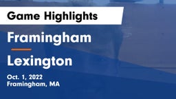 Framingham  vs Lexington  Game Highlights - Oct. 1, 2022