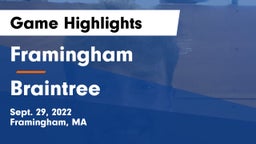 Framingham  vs Braintree  Game Highlights - Sept. 29, 2022