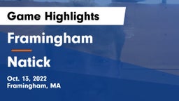 Framingham  vs Natick  Game Highlights - Oct. 13, 2022