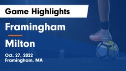 Framingham  vs Milton  Game Highlights - Oct. 27, 2022