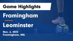 Framingham  vs Leominster  Game Highlights - Nov. 6, 2022
