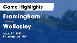 Framingham  vs Wellesley  Game Highlights - Sept. 27, 2023