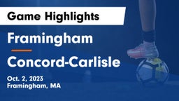 Framingham  vs Concord-Carlisle  Game Highlights - Oct. 2, 2023