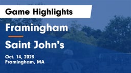 Framingham  vs Saint John's  Game Highlights - Oct. 14, 2023
