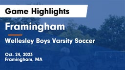 Framingham  vs Wellesley Boys Varsity Soccer Game Highlights - Oct. 24, 2023