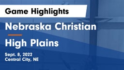 Nebraska Christian  vs High Plains  Game Highlights - Sept. 8, 2022