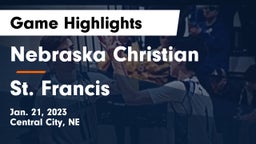 Nebraska Christian  vs St. Francis  Game Highlights - Jan. 21, 2023