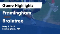 Framingham  vs Braintree Game Highlights - May 3, 2022