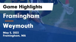 Framingham  vs Weymouth  Game Highlights - May 5, 2022