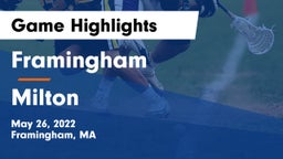 Framingham  vs Milton  Game Highlights - May 26, 2022