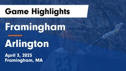 Framingham  vs Arlington Game Highlights - April 3, 2023