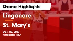 Linganore  vs St. Mary's  Game Highlights - Dec. 28, 2023