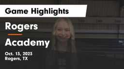 Rogers  vs Academy  Game Highlights - Oct. 13, 2023