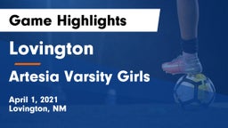 Lovington  vs Artesia Varsity Girls Game Highlights - April 1, 2021