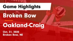 Broken Bow  vs Oakland-Craig  Game Highlights - Oct. 31, 2020