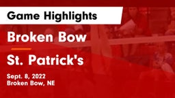 Broken Bow  vs St. Patrick's  Game Highlights - Sept. 8, 2022