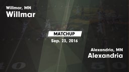 Matchup: Willmar  vs. Alexandria  2016