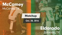 Matchup: McCamey  vs. Eldorado  2016