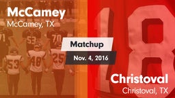 Matchup: McCamey  vs. Christoval  2016