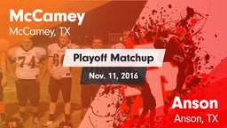 Matchup: McCamey  vs. Anson  2016