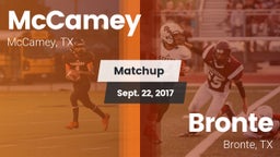Matchup: McCamey  vs. Bronte  2017
