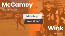 Matchup: McCamey  vs. Wink  2017