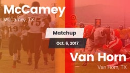 Matchup: McCamey  vs. Van Horn  2017