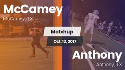 Matchup: McCamey  vs. Anthony  2017
