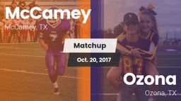 Matchup: McCamey  vs. Ozona  2017