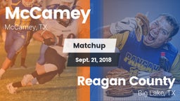 Matchup: McCamey  vs. Reagan County  2018